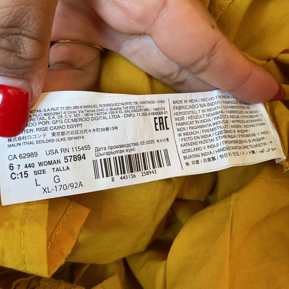 Mango Bohemian Tiered Smock Dress in Mustard - Picture 9 of 13